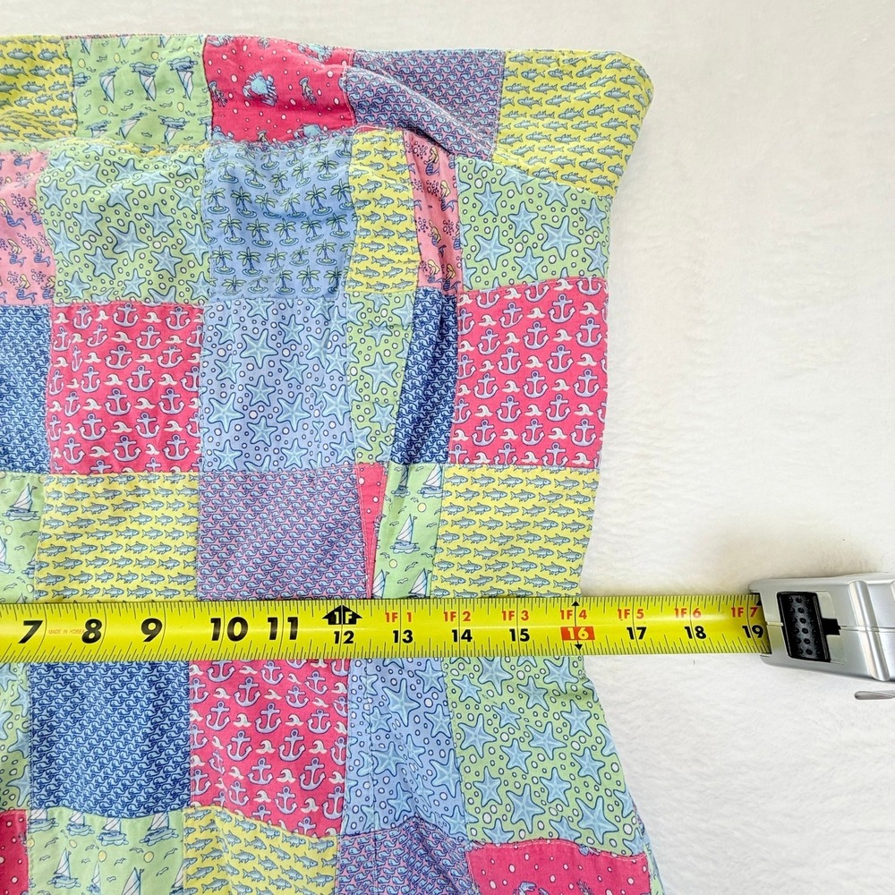 Vineyard Vines Strapless Dress Women's 12 Patchwork Nautical Multicolor Lined - Picture 9 of 12
